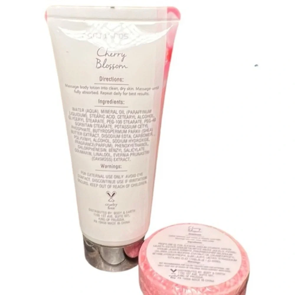 NEW Body & Earth CHERRY BLOSSOM &‎ JASMINE Body Lotion + Shampoo Bar GIFT
